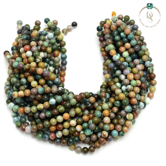 Natural Indian Agate Round Beads String