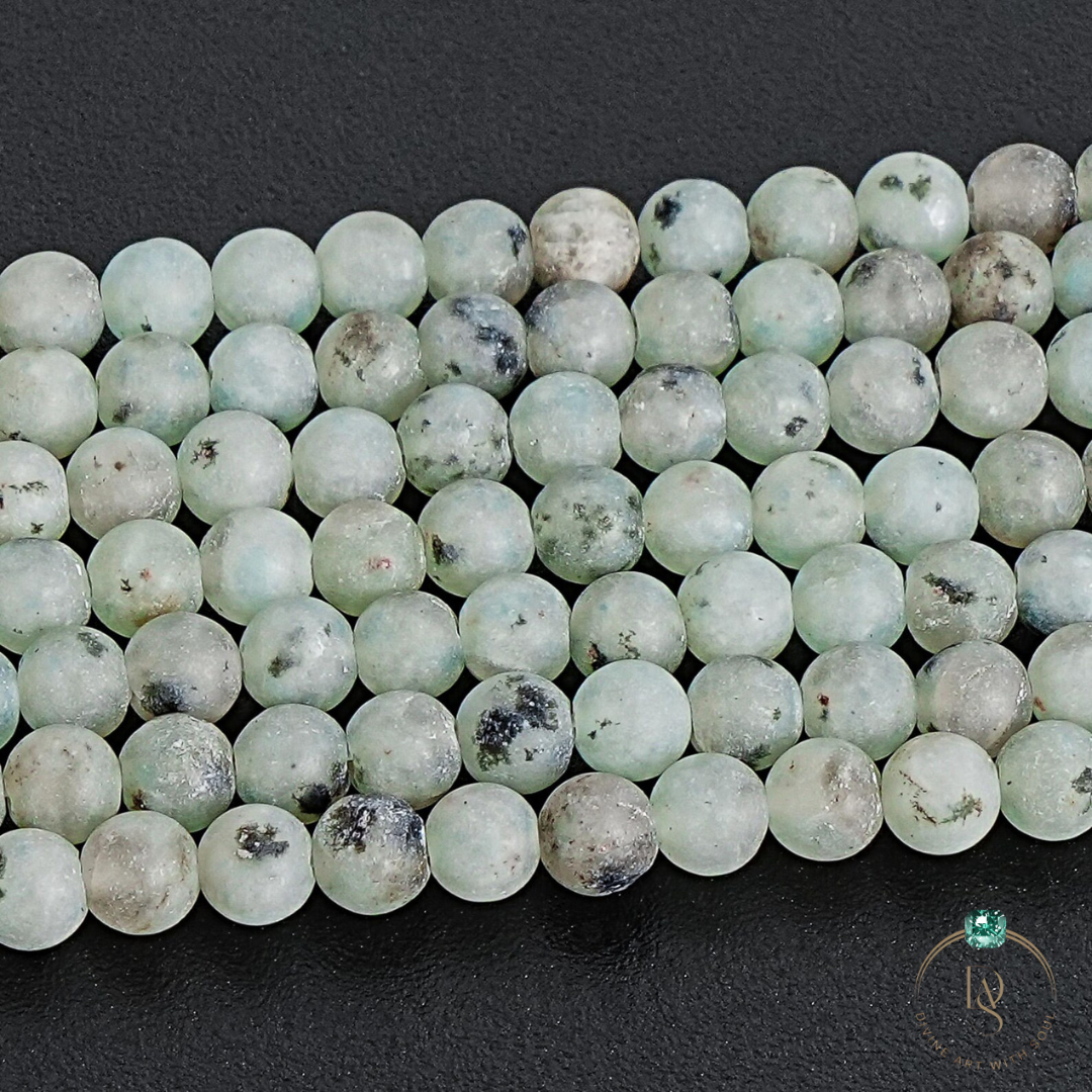 Natural Kiwi Jasper Round Beads String