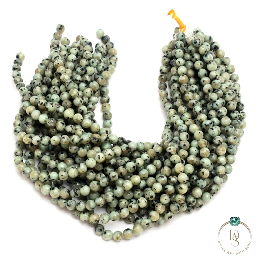 Natural Kiwi Jasper Round Beads String