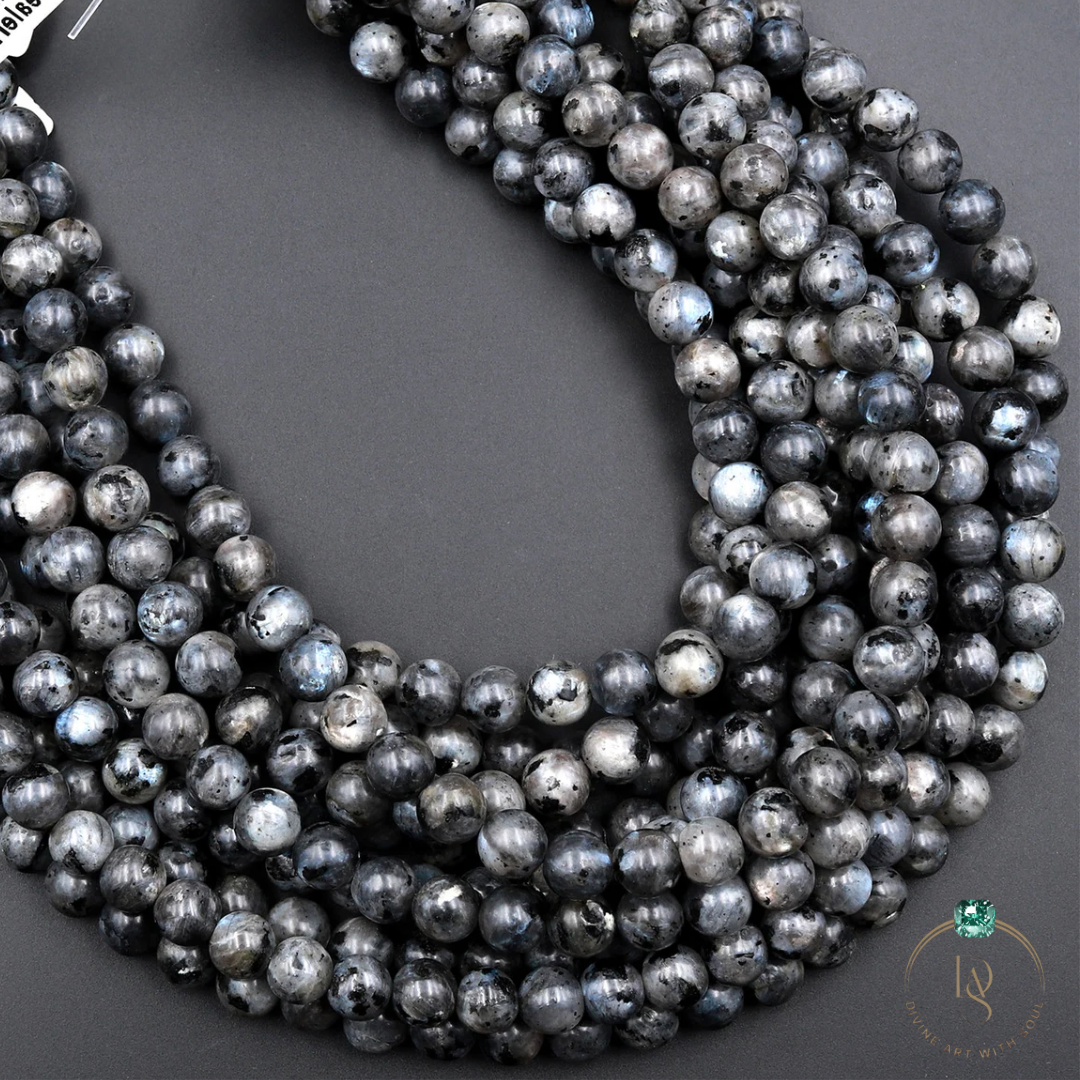 Natural Larvikite Round Beads String