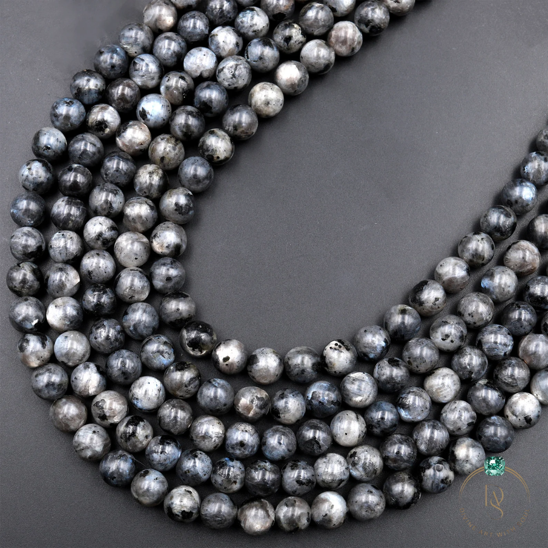 Natural Larvikite Round Beads String