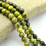 Natural Lizardite Serpentine Round Beads String