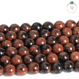 Natural Mahogany Jasper Round Beads String