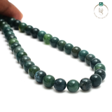 Natural Moss Agate Round Beads String