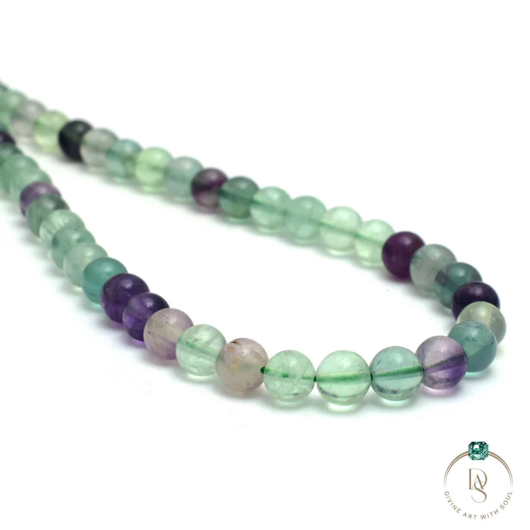 Natural Multi Fluorite Round Beads String
