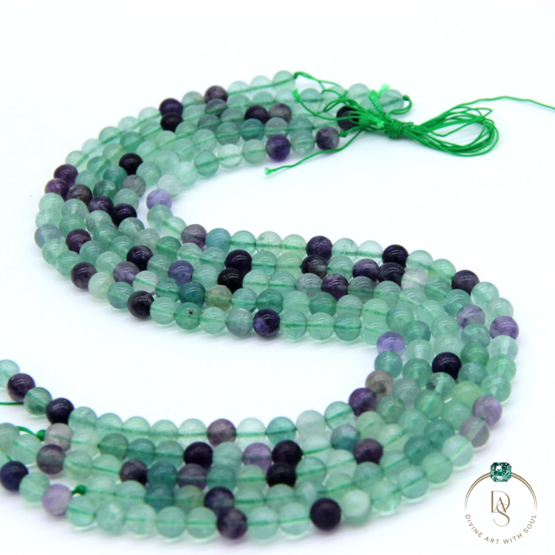 Natural Multi Fluorite Round Beads String