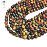 Natural Multi Tiger Eye Round Beads String