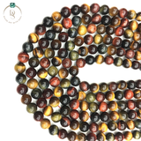 Natural Multi Tiger Eye Round Beads String