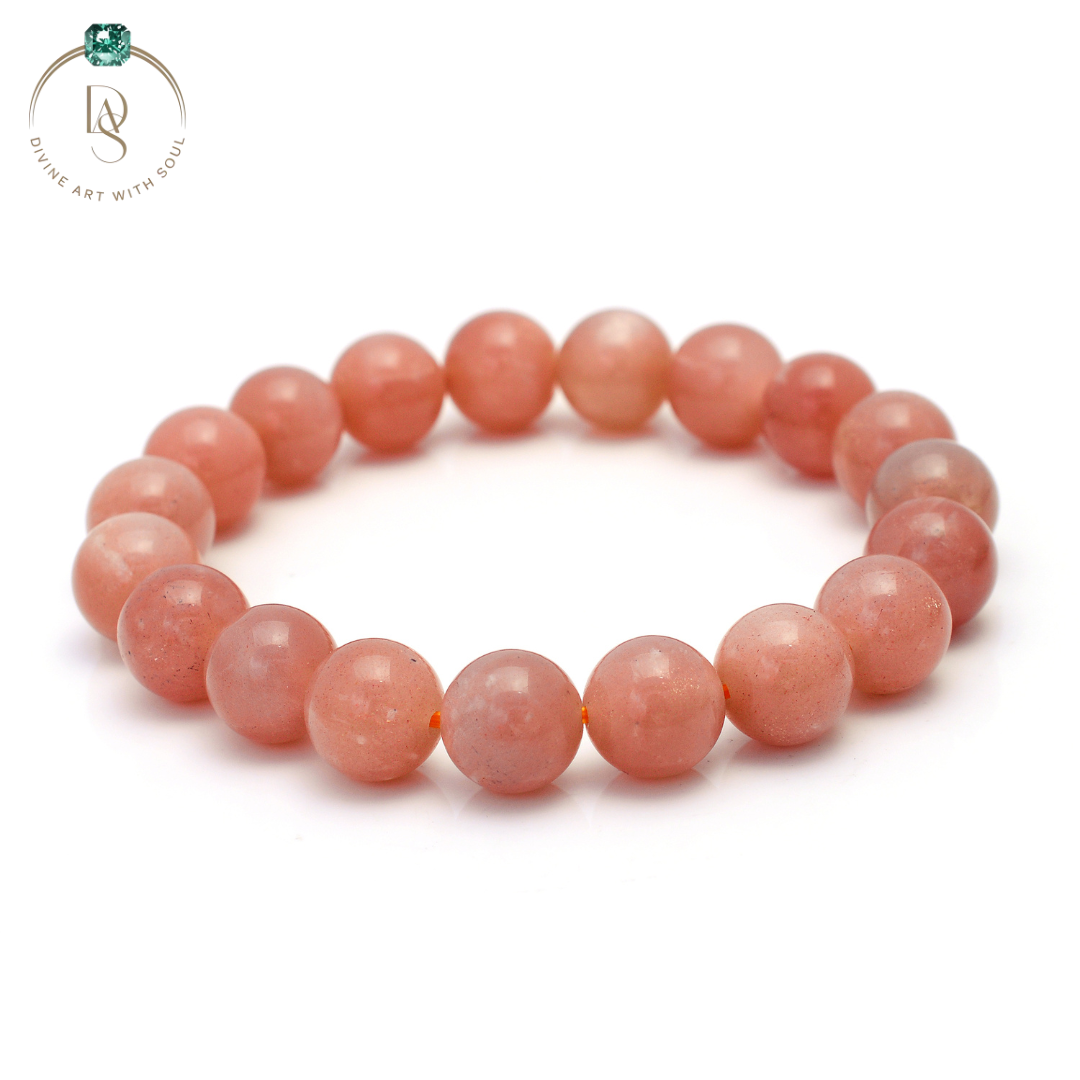 Natural Peach Moonstone Bracelet