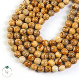 Natural Picture Jasper Round Beads String