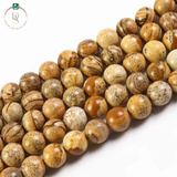 Natural Picture Jasper Round Beads String