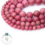 Natural Rose Pink Rhodonite Beads Grade AAA Round Beads String