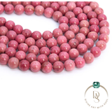 Natural Rose Pink Rhodonite Beads Grade AAA Round Beads String