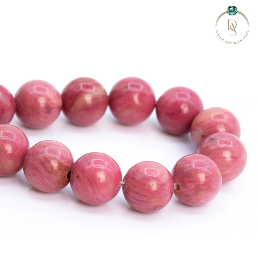 Natural Rose Pink Rhodonite Beads Grade AAA Round Beads String