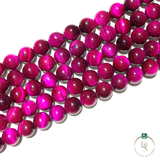 Natural Pink Tiger Eye Round Beads String