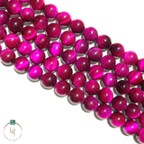 Natural Pink Tiger Eye Round Beads String