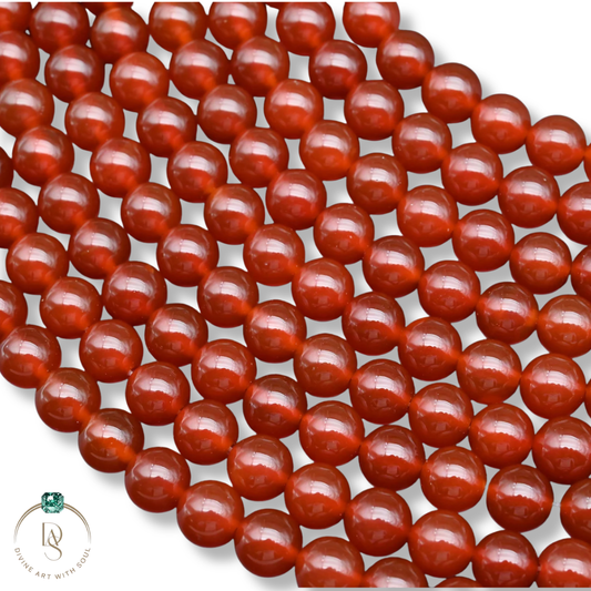 Natural Red Onyx Round Beads String