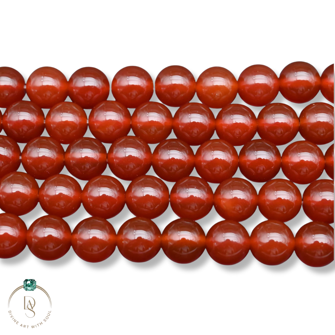 Natural Red Onyx Round Beads String