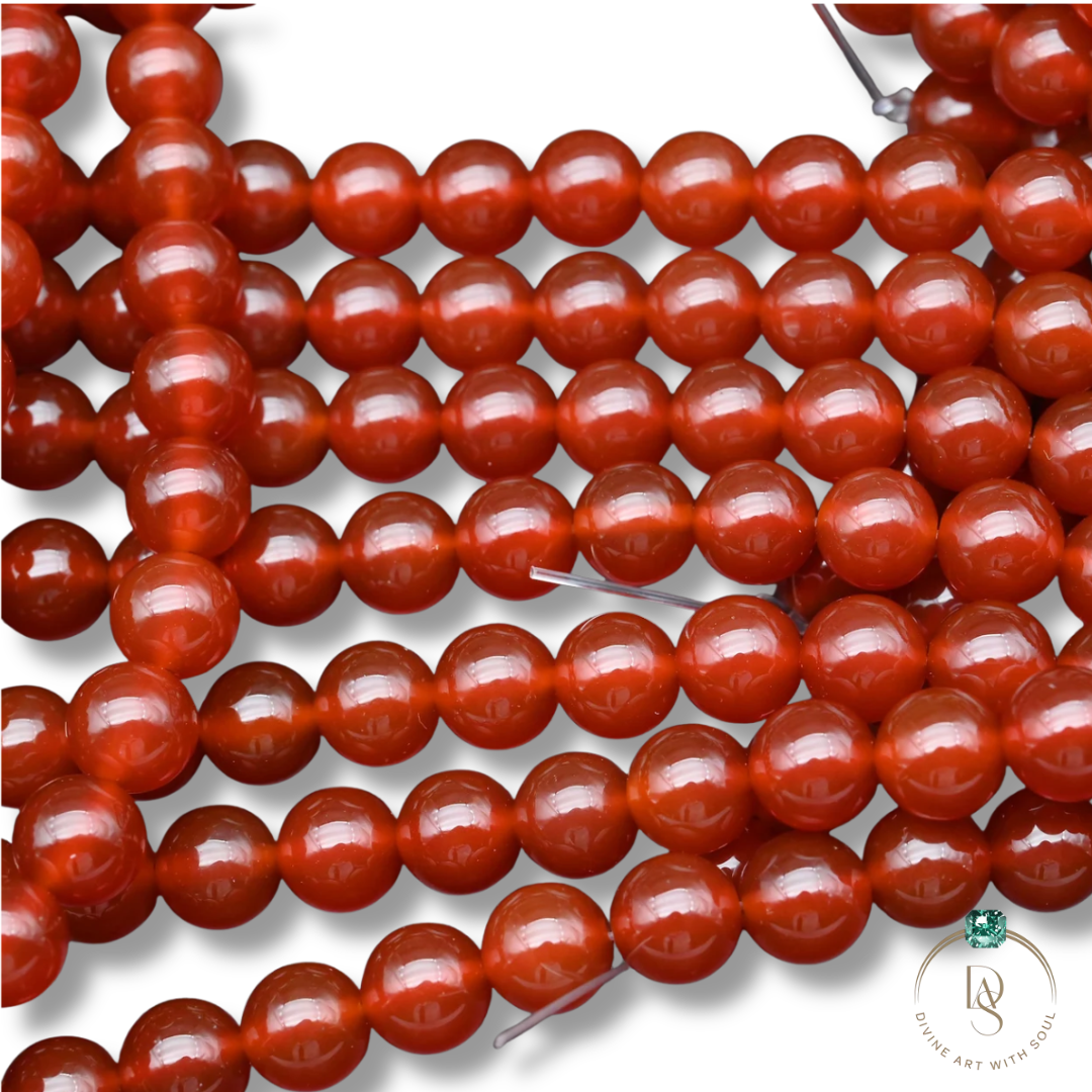 Natural Red Onyx Round Beads String