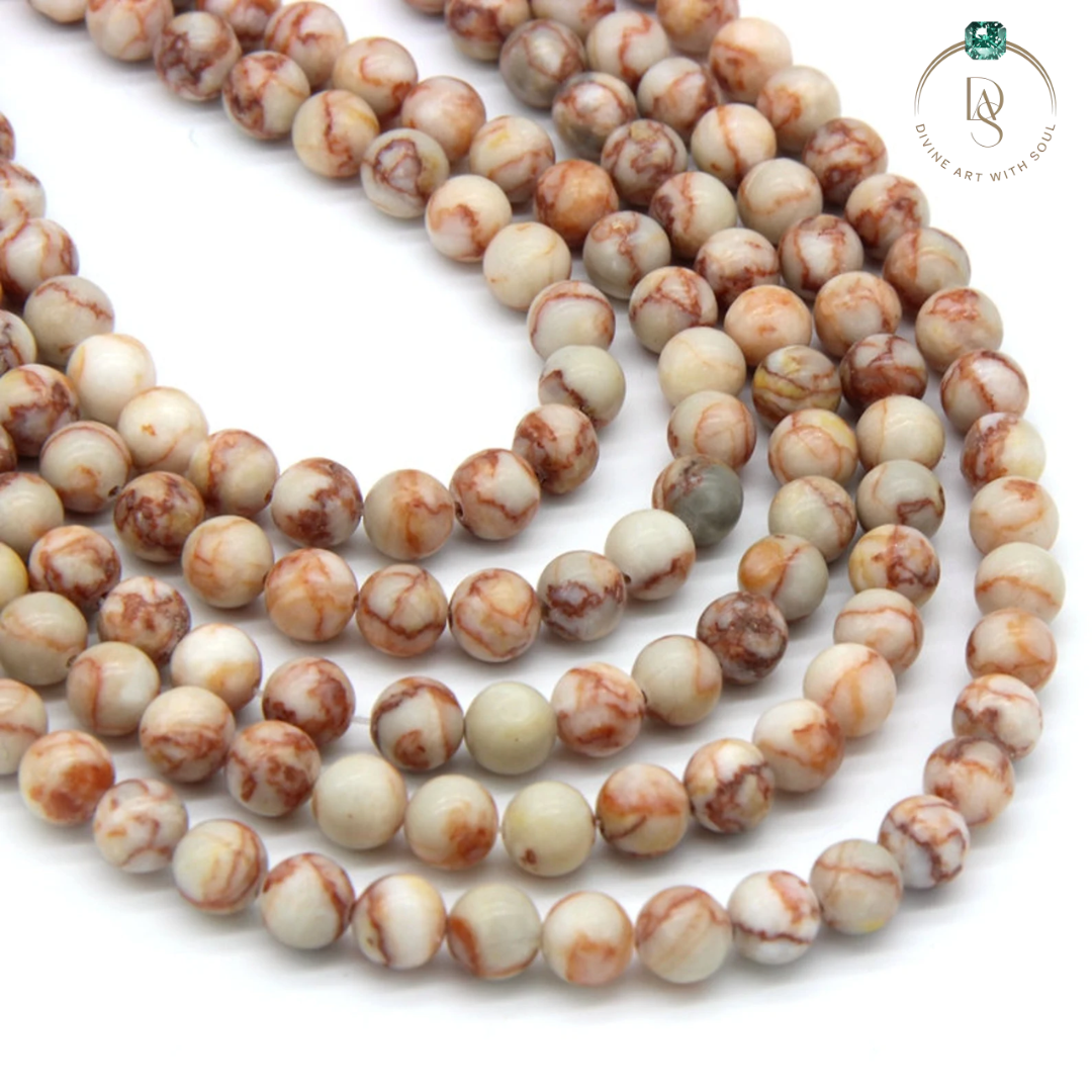 Natural Red Picasso Jasper Round Beads String