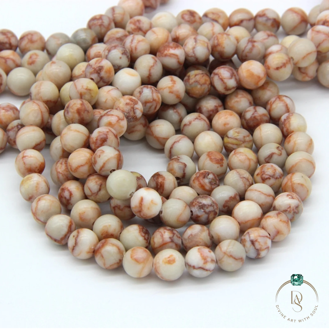 Natural Red Picasso Jasper Round Beads String