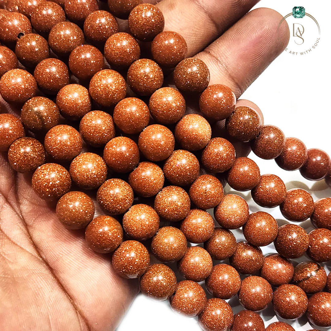 Natural Red Sunstone Round Beads String