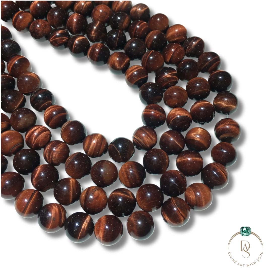 Natural Red Tiger Eye Round Beads String