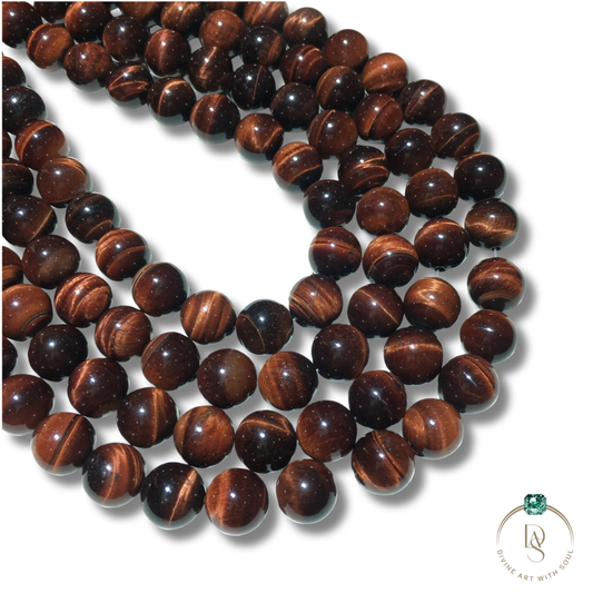 Natural Red Tiger Eye Round Beads String