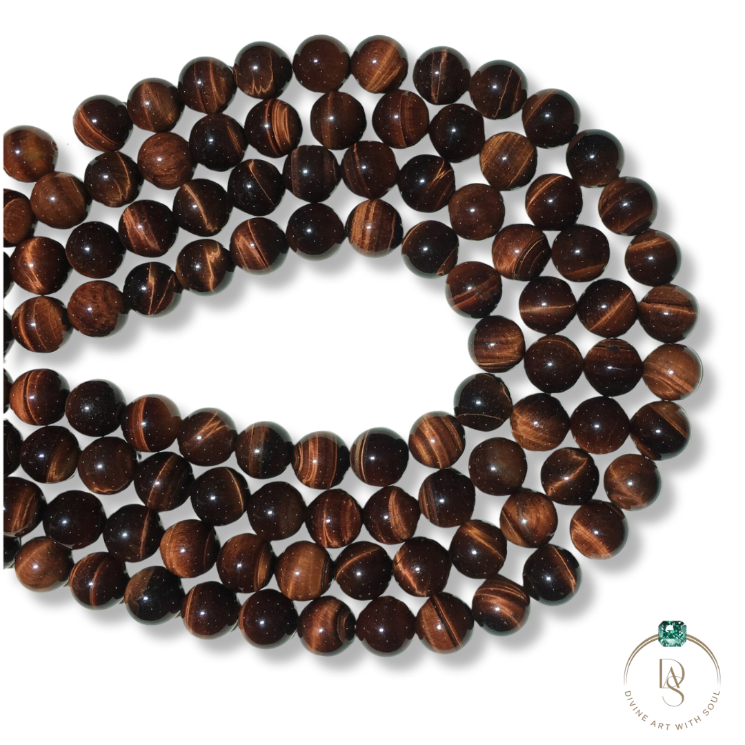 Natural Red Tiger Eye Round Beads String