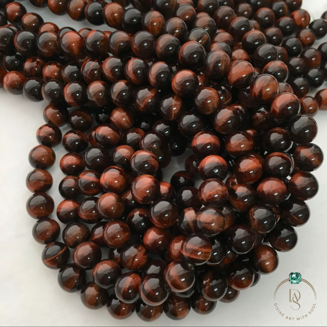 Natural Red Tiger Eye Round Beads String