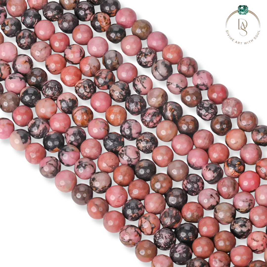 Natural Rhodonite Round Beads String