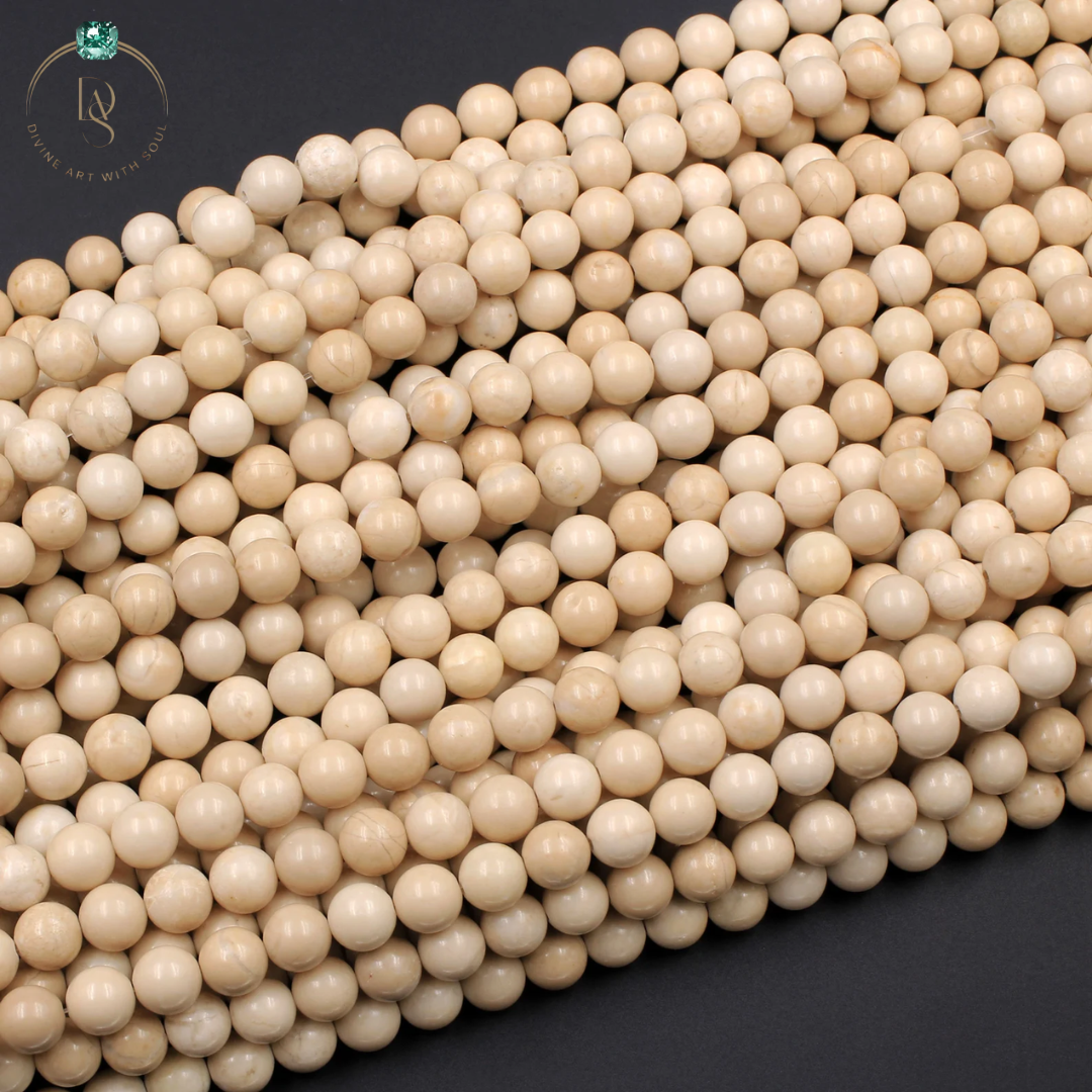 Natural Riverstone Round Beads String