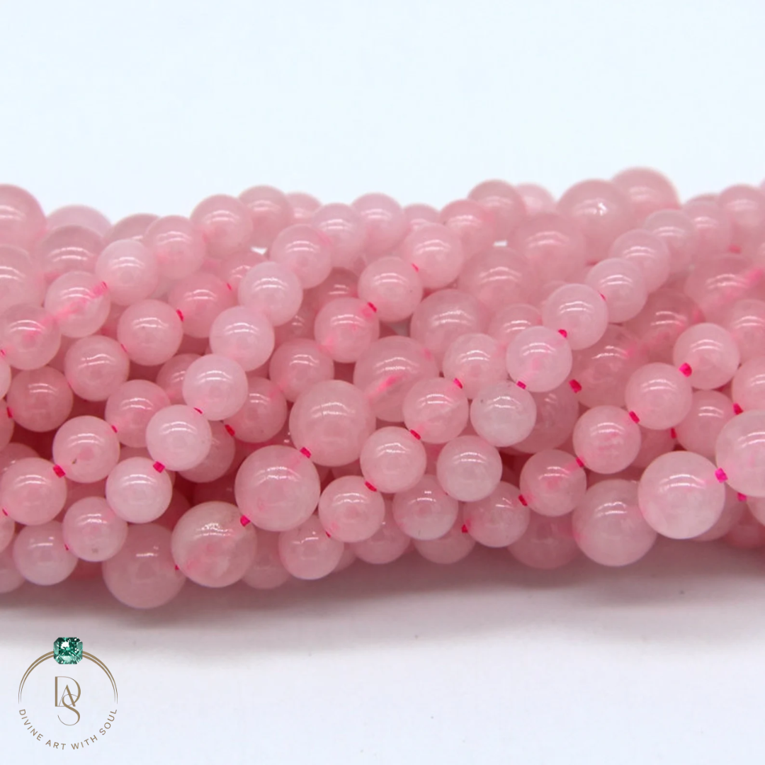 Natural Rose Quartz Round Beads String