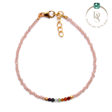 Natural Rose Quartz with Seven Chakra Protection Bracelet