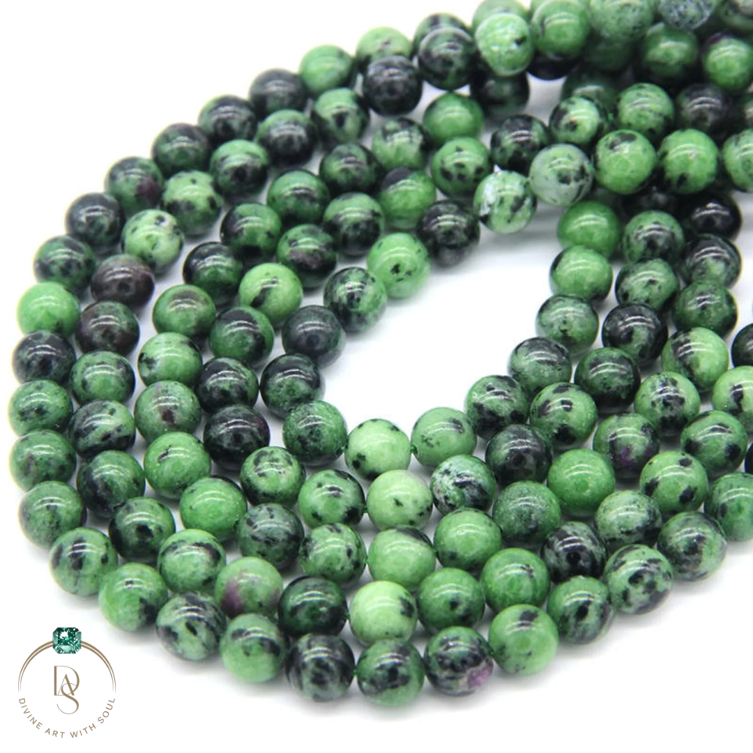 Natural Ruby Zoisite Round Beads String