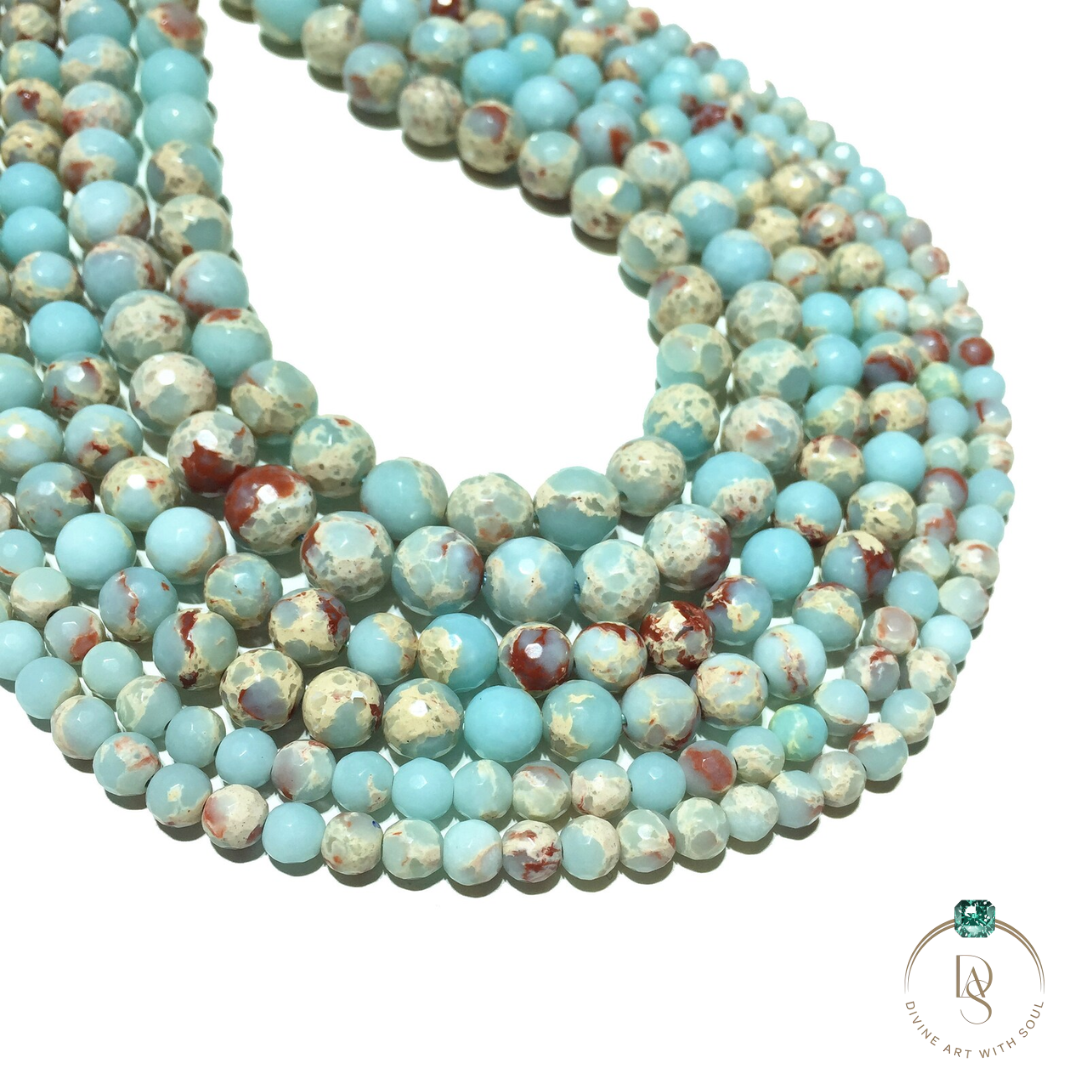 Natural Sediment Imperial Jasper Round Beads String