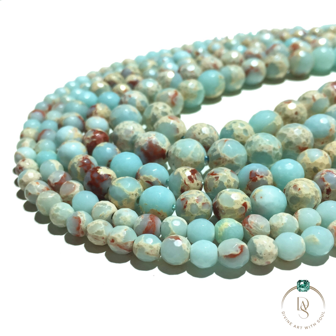 Natural Sediment Imperial Jasper Round Beads String