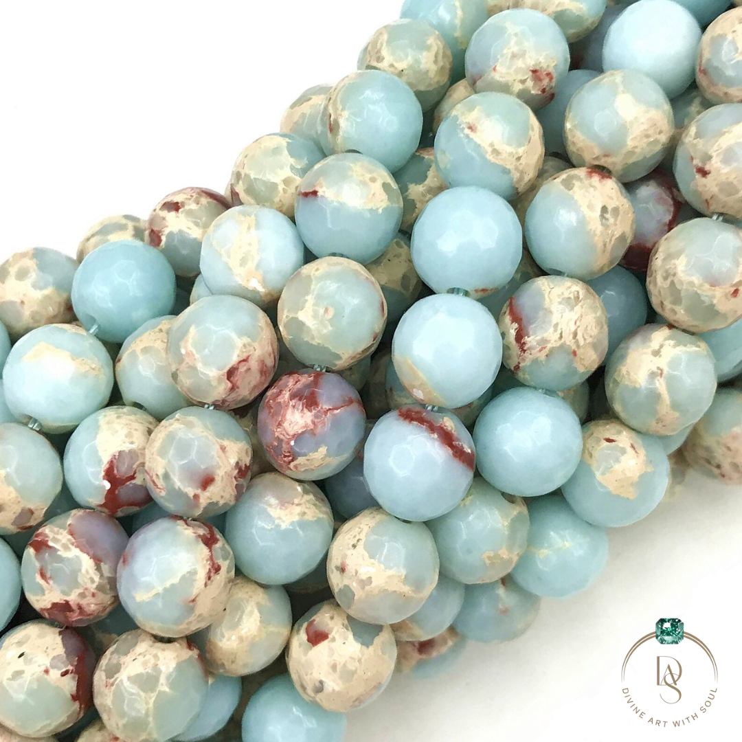 Natural Sediment Imperial Jasper Round Beads String