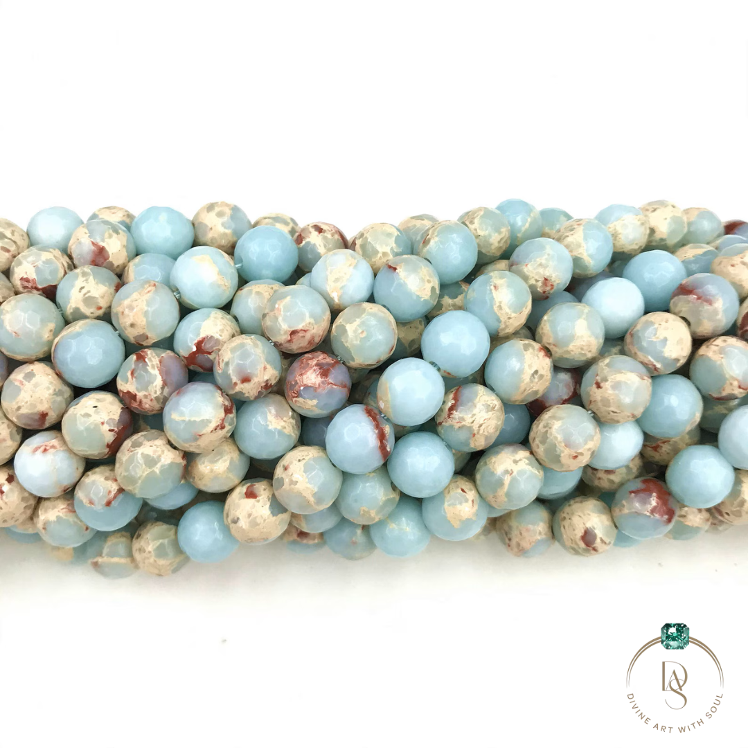 Natural Sediment Imperial Jasper Round Beads String