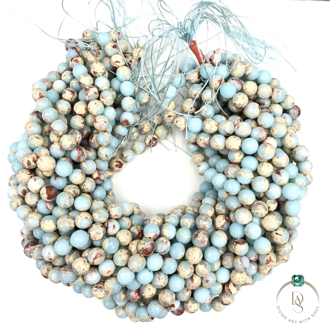 Natural Sediment Imperial Jasper Round Beads String