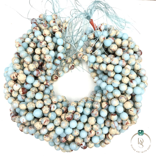 Natural Sediment Imperial Jasper Round Beads String