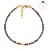 Natural Smoky Quartz with Seven Chakra Protection Bracelet