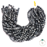 Natural Snowflake Obsidian Round Beads String