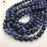 Natural Sodalite Dark Round Beads String