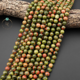 Natural Unakite Round Beads String
