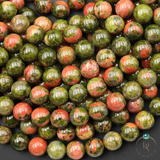 Natural Unakite Round Beads String