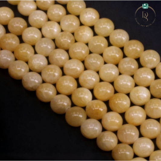 Natural Yellow Calcite Round Beads String