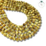 Natural Yellow Cat's Eye Round Beads String