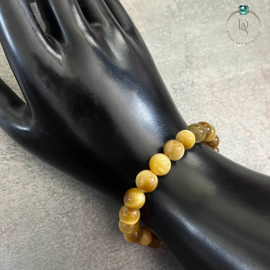 Natural Yellow Cat's Eye Bracelet